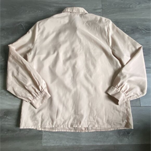 VTG Lauren Lee Light Weight Pleated Front Blouse W/ Shoulder Pads-Beige-Size 16- - Picture 7 of 8